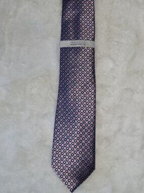 Perry Ellis Portfolio Mens Berman Dot Tie Pink ONE SIZE